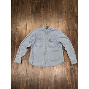 Vintage Cabelas Denim Shirt Womens Medium Button Down Long Sleeve Western Casual